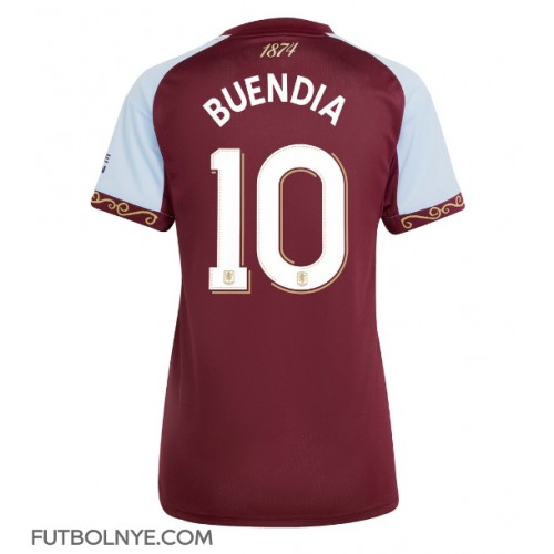 Camiseta Aston Villa Emiliano Buendia #10 Primera Equipación para mujer 2025-26 manga corta